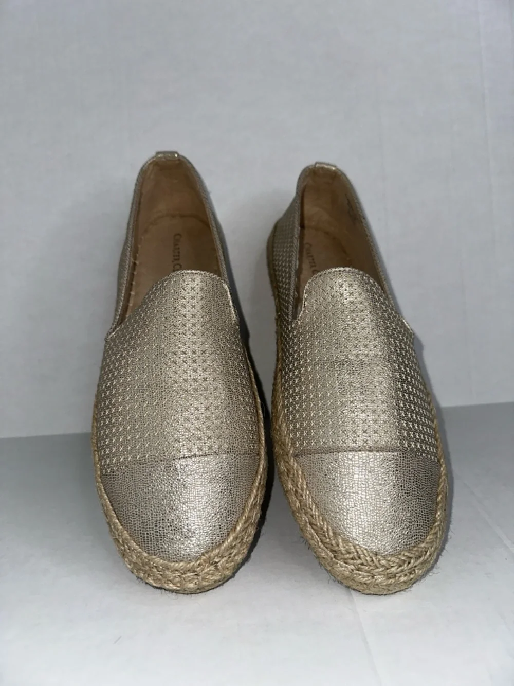 Charter Club Gold Metallic Espadrille Slip-On‎ Flats